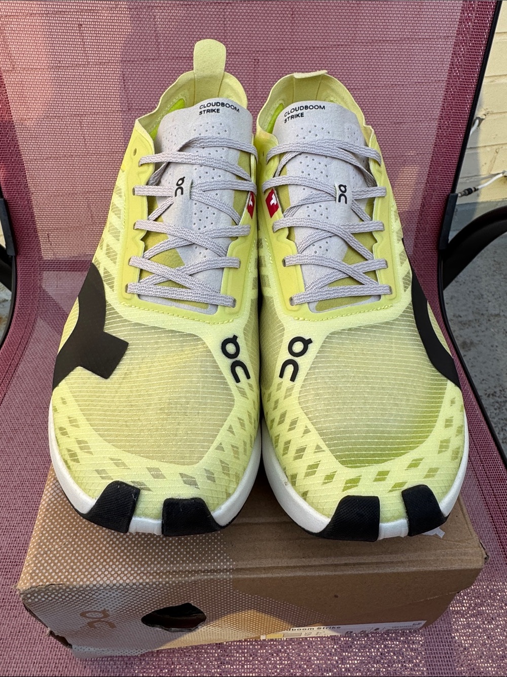 On Running Cloudboom Strike Men’s Racing Shoes - Neon Yellow with Black Accents